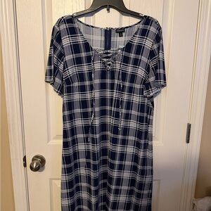 Torrid Navy and White Plaid Dress